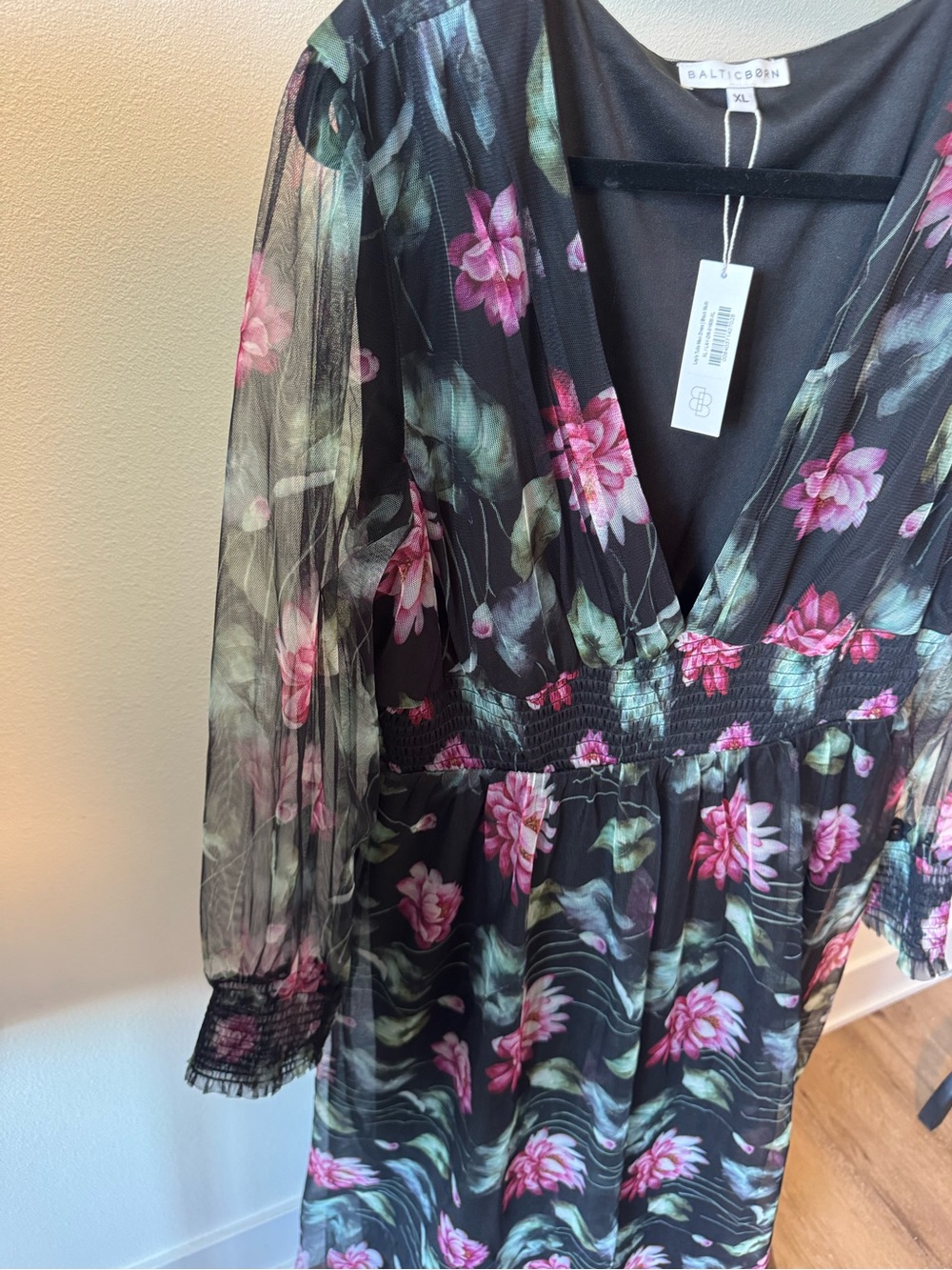 Brand New Baltic Born Women’s Maxi floral dress with mesh sleeves size XL - Picture 5 of 12